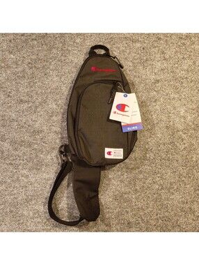 NWT Champion Black Sling Bag Crossbody Backpack with Expanding Strap Pocket